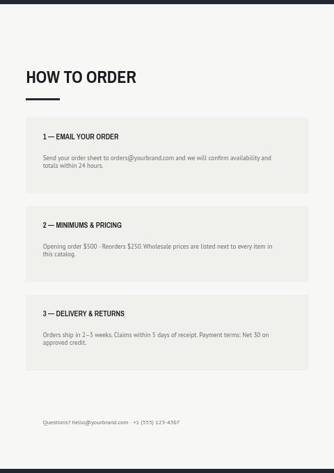 Safety Equipment — How to order page
