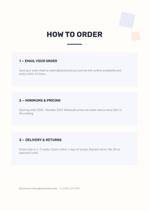 Sewing & Quilting — How to order page