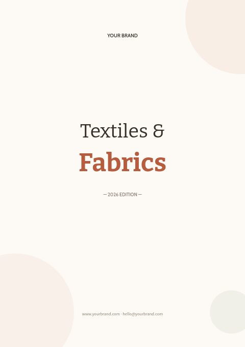 Textiles & Fabrics catalog template cover
