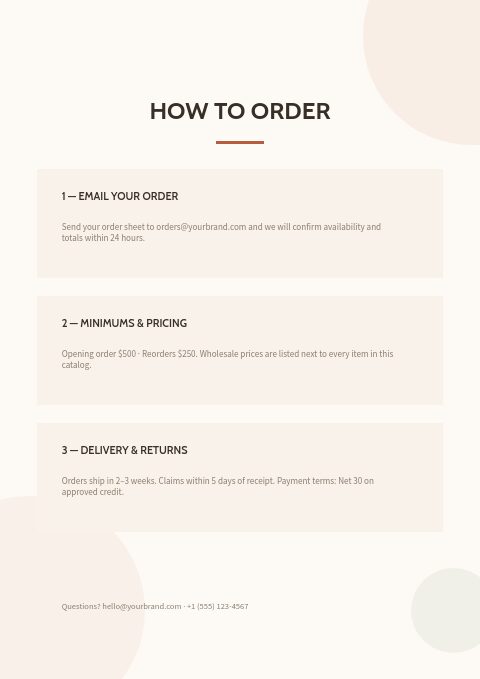 Textiles & Fabrics — How to order page