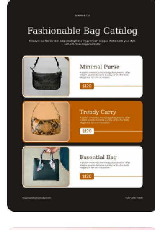Fashionable bag catalog page