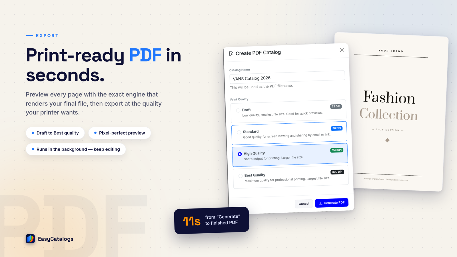 Exporting a print-ready PDF